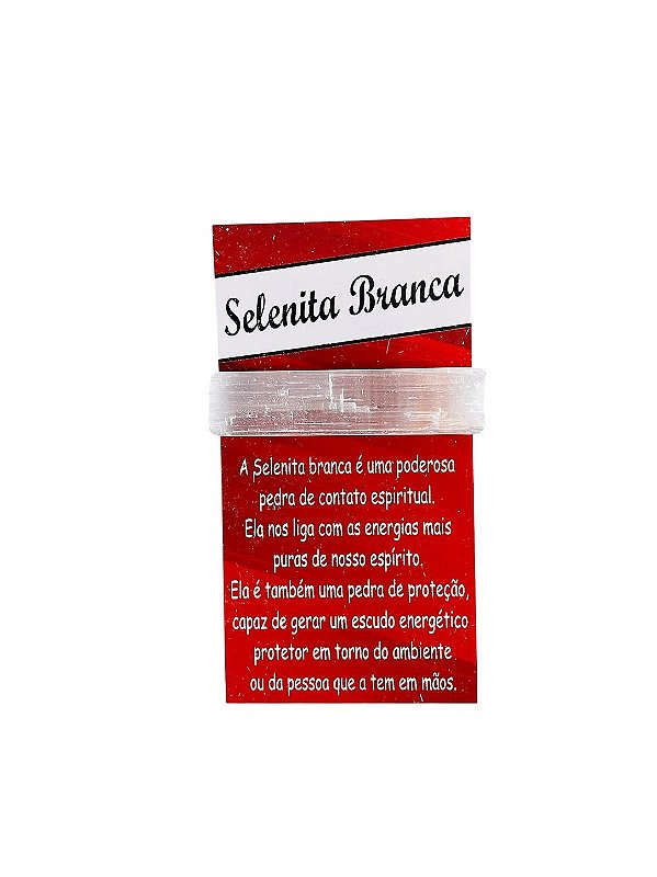 Cartela de Pedra Selenita Branca