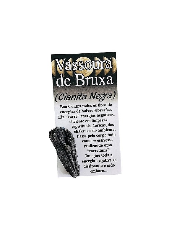 Cartela Pedra Cianita Negra Vassoura de Bruxa