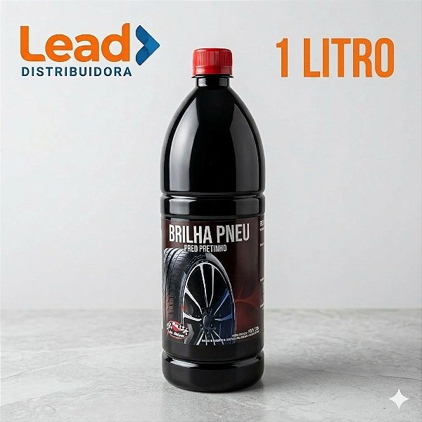 Pretinho Mil Milhas 1 Litro Renovador de Pneus Brilho Intenso Proteção Duradoura Para Carros Motos e Utilitários
