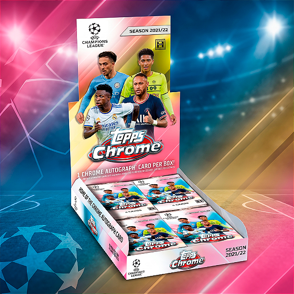 [BREAK 53] 2021-22 Topps Chrome UEFA Champions League - 1x Hobby Box - 1 autógrafo - escolha seu time/jogador