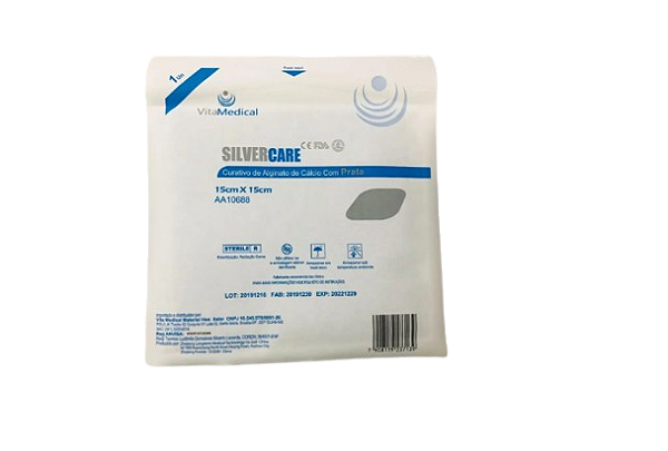 Curativo Silvercare de Alginato de Cálcio com Prata 15 x 15 cm Unidade – Vita Medical