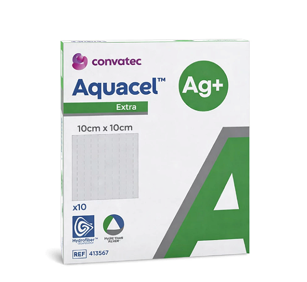 Aquacel Ag+ Extra 10cmx10cm Caixa/C 10 unidades - Convatec