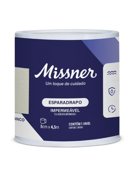 Esparadrapo Impermeável 5cm x 4,5m Branco - Missner