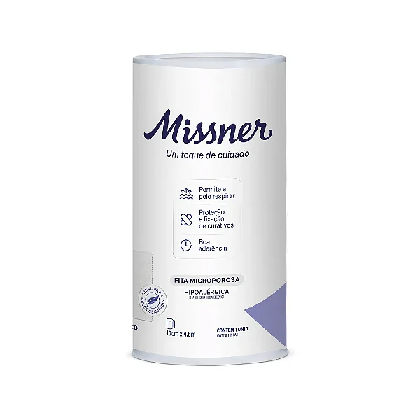 Fita Micropore Hipoalérgica 10cm x 10m - Missner