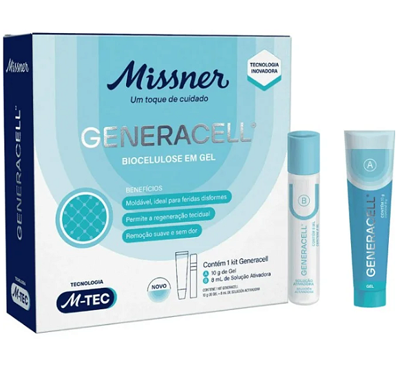 Kit Gel Curativo Biocelulose em Gel Generacell 10g + Solução de 8ml - Missner