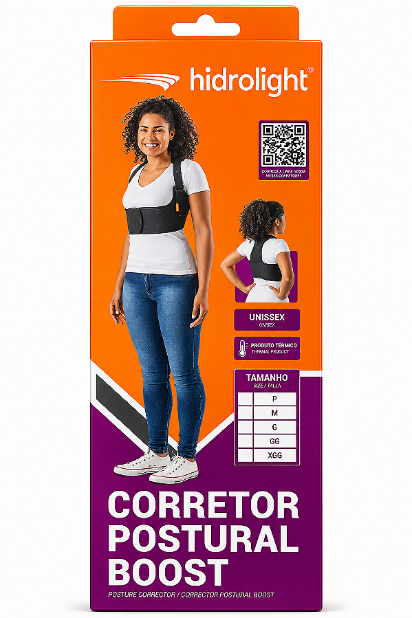 Corretor Postural Boost Ajustável e Unissex - Hidrolight