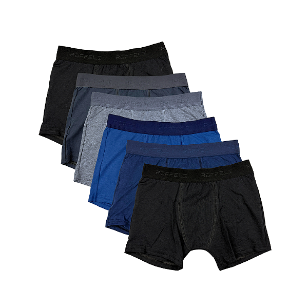 Kit 6 Cuecas Boxer em Algodão