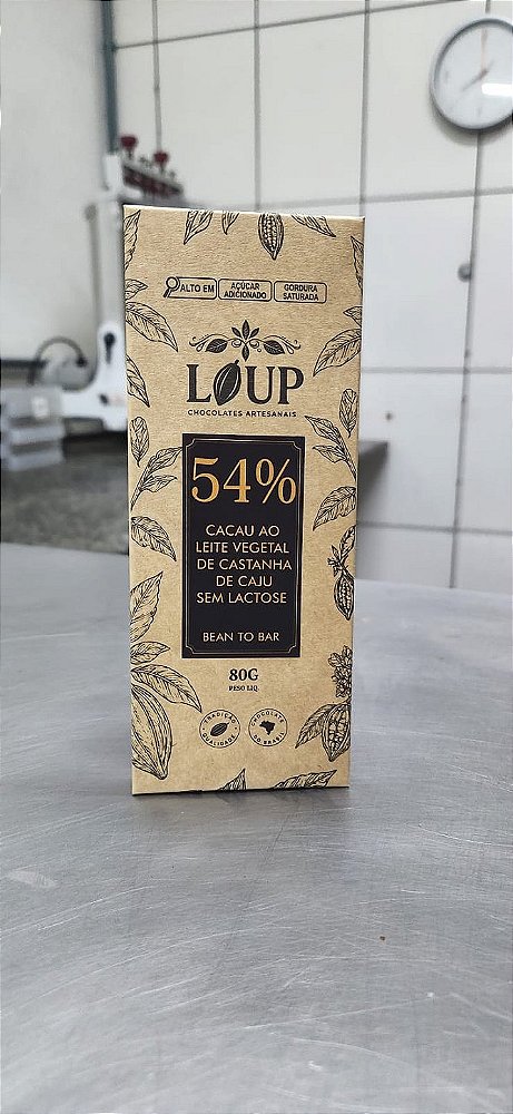 CHOCOLATE 54% CACAU INTENSO SEM LACTOSE COM CASTANHA DE CAJU