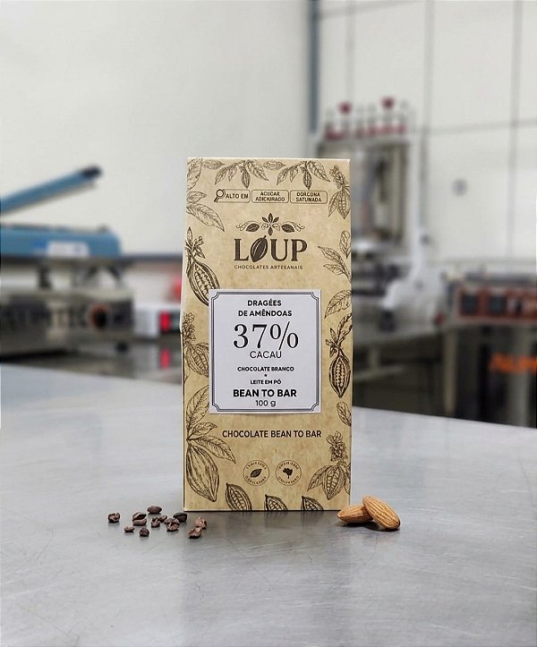 DRAGÉES DE AMÊNDOAS 37% CACAU, CHOCOLATE BRANCO + LEITE EM PO
