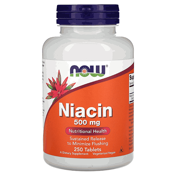 Niacin, 500 mg, 250 Tablets NOW Foods