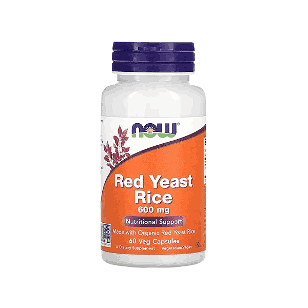 Arroz de Levedura Vermelha 600mg, Controle do Colesterol, red yeast 60caps, Now