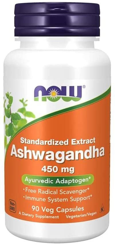 Ashwagandha Extract 450mg (90 cápsulas) - Now Foods