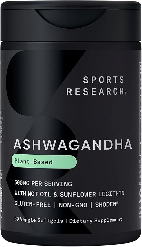 Ashwagandha 500mg, com Óleo MCT de Coco, 60 Cápsulas, Sports Research