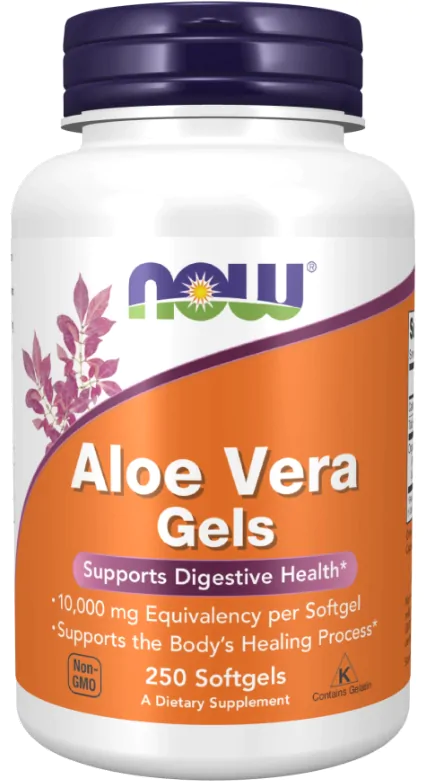Aloe Vera, Gel de Babosa, 100mg, 250 Cápsulas, Now
