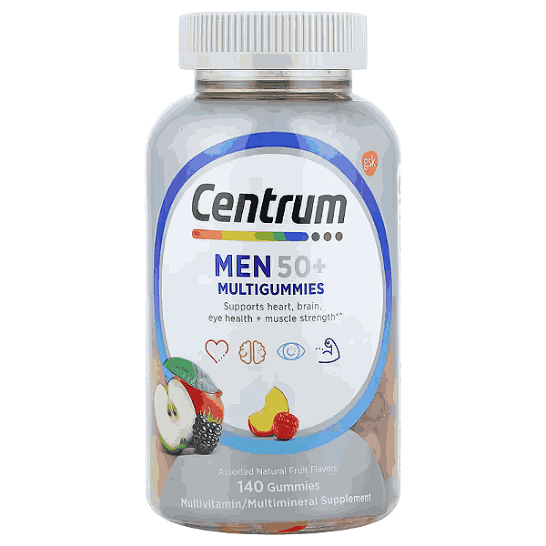 Centrum, Multigomas para Homens com Mais de 50 Anos, Frutas Naturais Sortidas, 140 Gomas