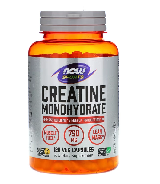 Creatina Mono-hidratada 750mg, 120 Cápsulas, Now