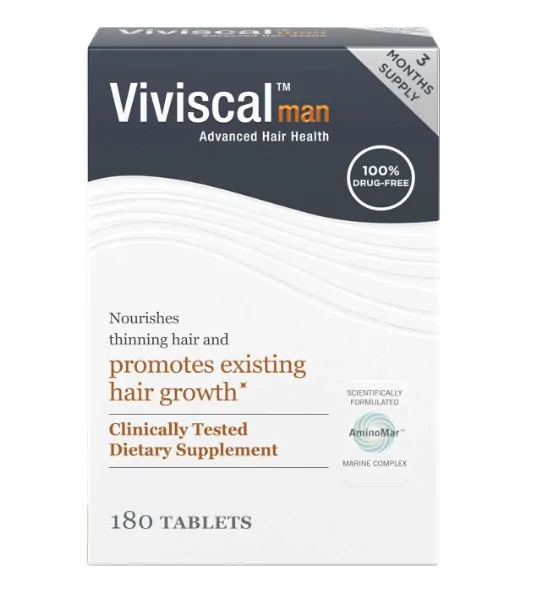 Crescimento capilar Masculino Com colágeno, 180 Tablets, Viviscal