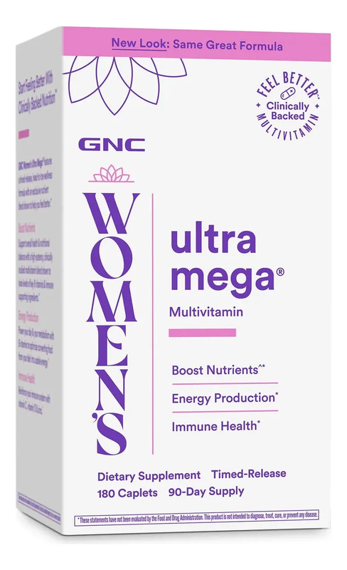 GNC Womens Ultra Mega 180 Tabs Multivitamínico Para Mulheres