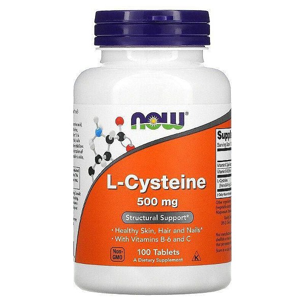 L-Cisteína, 500 mg, 100 Comprimidos, Now Foods