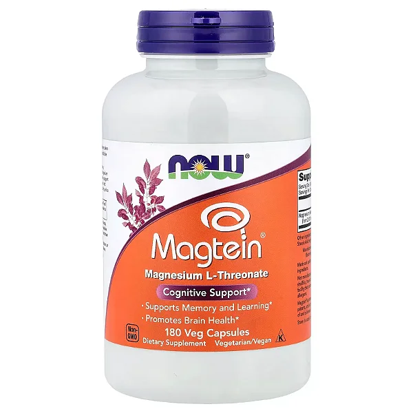 Magtein (Magnesium L- Threonate), 180 Cápsulas, Now Foods