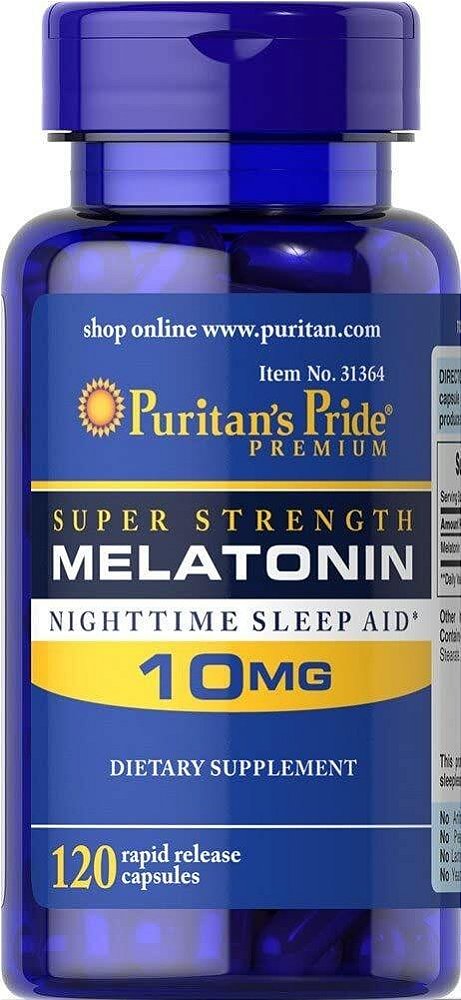 Melatonina 10mg (120 cápsulas) - Puritans Pride