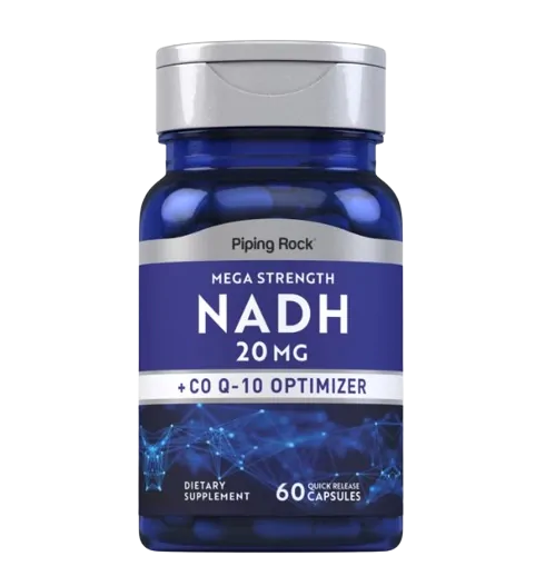 NADH Super Potente 20mg, 60 Cápsulas, PipingRock