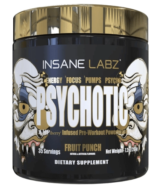 Pre Treino Psychotic Gold, Sabor Fruit Punch, 203g, Insane Labz
