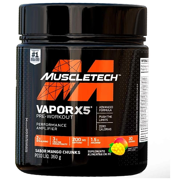Pre Treino Vapor X5, Sabor Mango Chunks, 360g, Muscletech