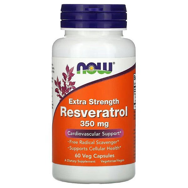 Resveratrol Potência Extra, 350 mg, 60 Cápsulas, Now Foods