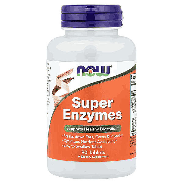 Super Enzymes, 90 Tablets, Enzimas Digestivas, Now Foods