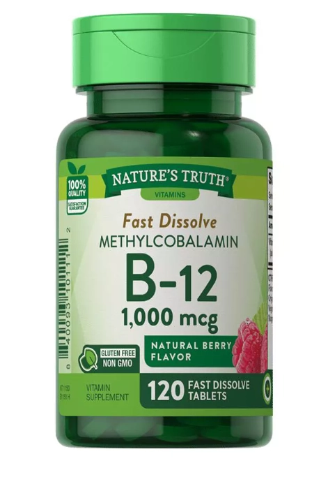 Vitamina B12, 1000mcg, 120 comprimidos Sublingual, Nature's Truth
