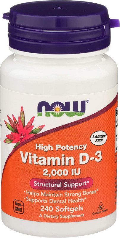 Vitamina D3 2000 (240 softgels) - Now Foods