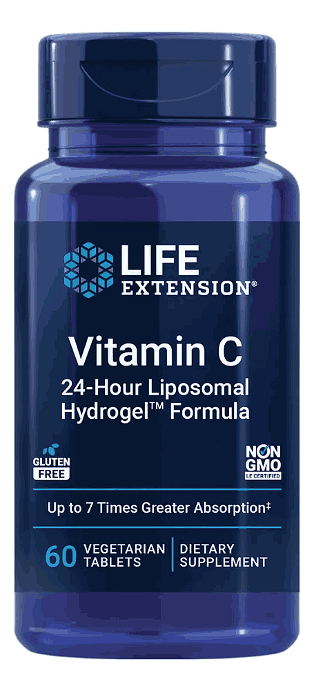 Vitamina C Lipossomal Hidrogel 1000mg 24h Liberação Prolongada - Life Extension 60 Tabletes