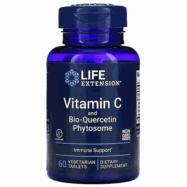 Vitamina C + Fitossomo de Bioquercetina, 60 Comprimidos, Life Extension