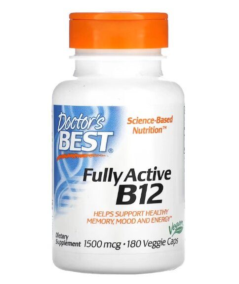 Vitamina B12, Fully Active, 1500mcg, 180 Cápsulas, Doctor's Best