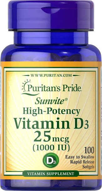 Vitamina D3 25 mcg (1000 UI) Puritan's Pride