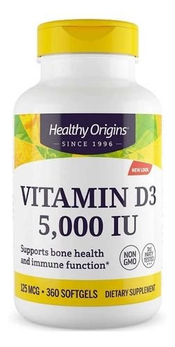 Vitamina D3 5000ui 360caps Healthy Origins