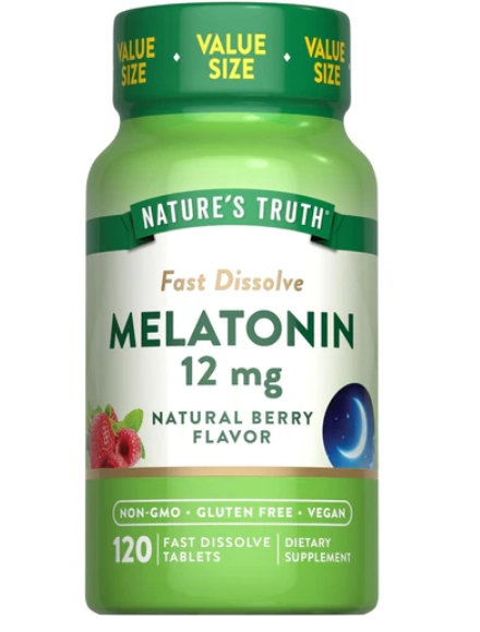 Melatonina 12mg, 120 comprimidos de dissolução rápida, Nature's Truth