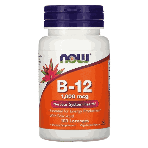Vitamina B-12, 1.000 mcg, 100 Pastilhas, Now Foods