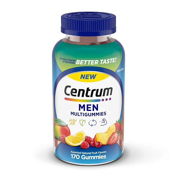 Centrum Men Multigummies, Multivitamínico masculino, 170 Gomas Sabor Frutas