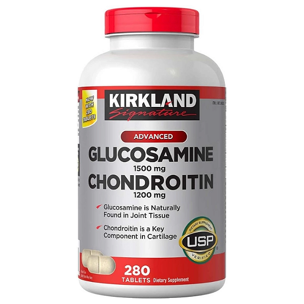 Glucosamina e Condroitina Advanced, 280 Comprimidos, Kirkland