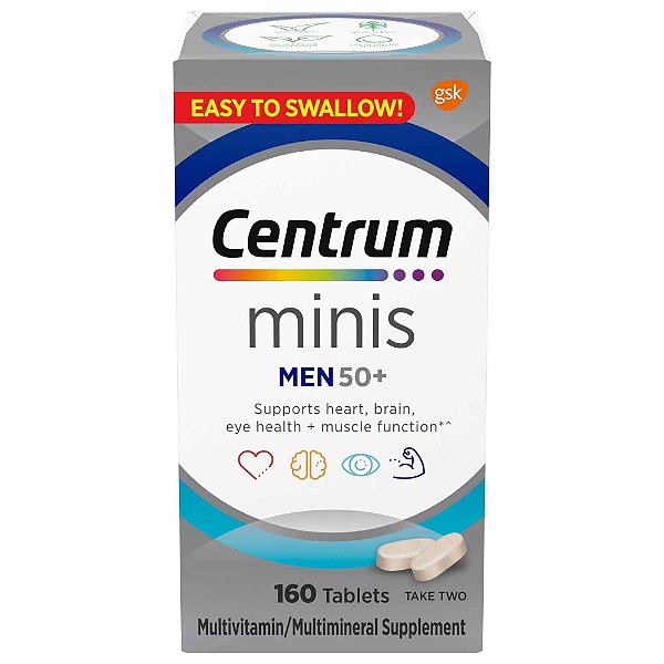 Centrum Minis, Men 50+, 160 Comprimidos