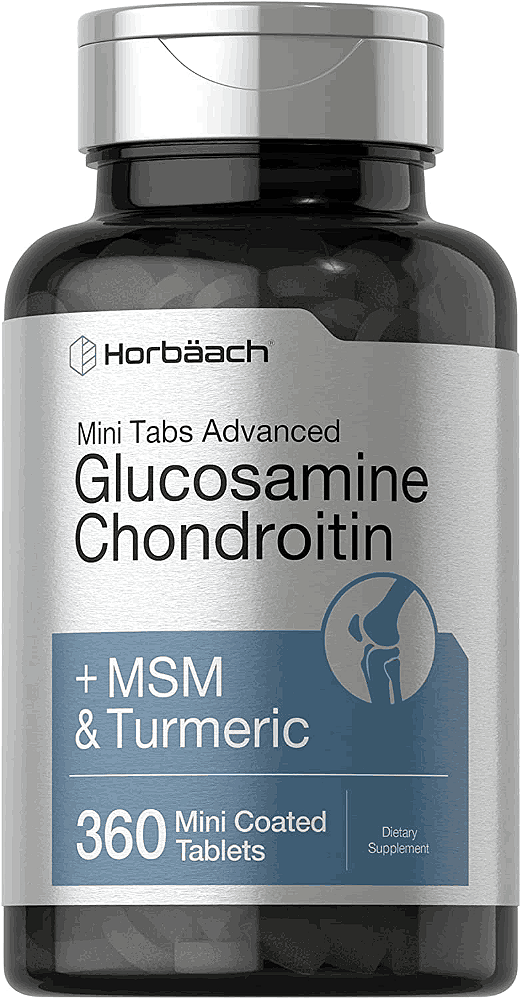 Glucosamina Condroitina, + MSM e Turmeric, 900mg, 360 Mini Comprimidos, Horbaach