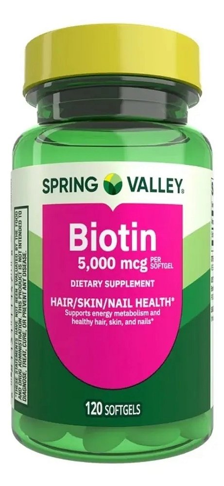 Biotina 5000mcg, 120 Cápsulas, Spring Valley