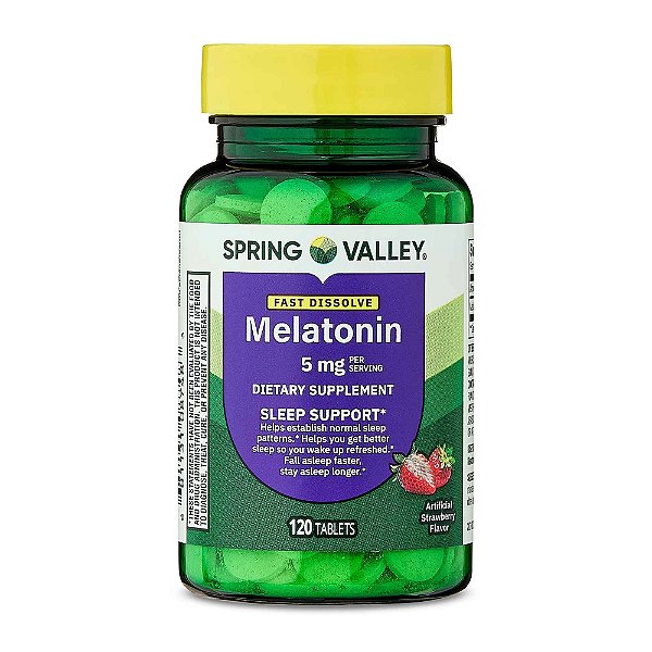 Melatonina 5mg, 120 Tabletes, Spring Valley