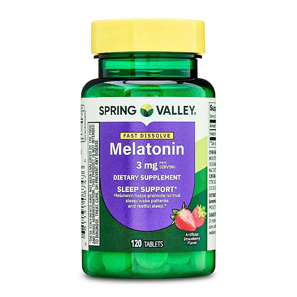Melatonina 3mg, 120 Comprimidos Sublingual, Spring Valley