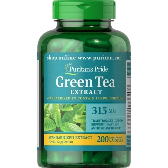 Green Tea Extract (chá verde), 315mg, 200 cápsulas, Puritans Pride