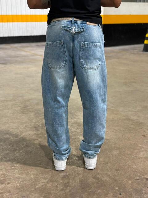 Calça Jeans Wide Leg / Baggy Vintage - Lavagem Clara