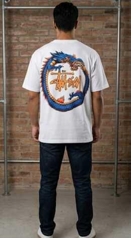 Camiseta Stussy Dragon Ouroboros Edição Limitada