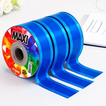 Fita Maxi Albano Azul Lisa 32mmx 100metros Laço Presente Azul Decoração Embalagem